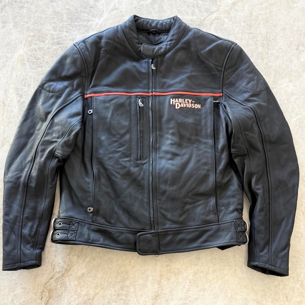 Mens Harley-Davidson Vintage Large Leather Motorcycle Jacket